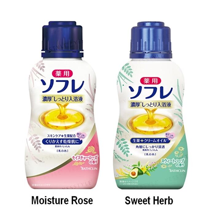 Bathclin Sofre Rich Moist Bath Solution 480ml - 4 Types - White Floral