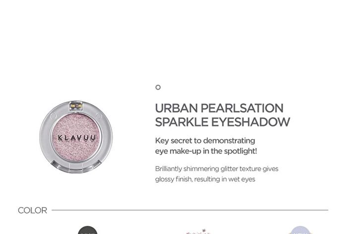 Klavuu Urban Pearlsation Sparkle Eyeshadow - 5 Colors - 2026 Version - #SP1 Marigold Peach