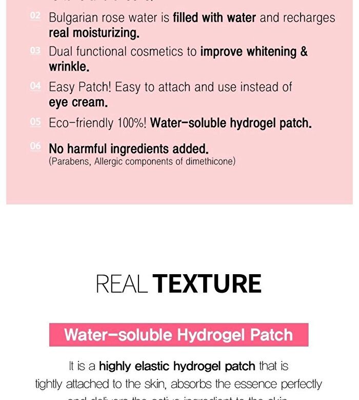 heimish Bulgarian Rose Water Hydrogel Eye Patch - New version: 60pcs