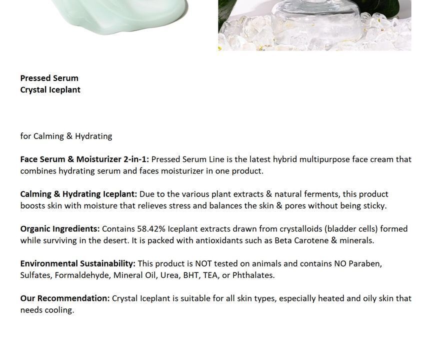 Pressed Serum #Crystal Iceplant - 50ml