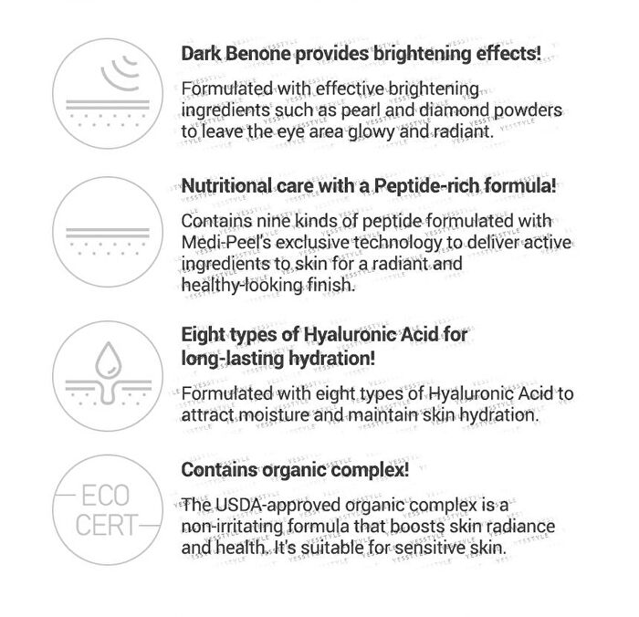 Hyaluron Dark Benone Peptide 9 Ampoule Eye Patch 60pcs - 60 pcs
