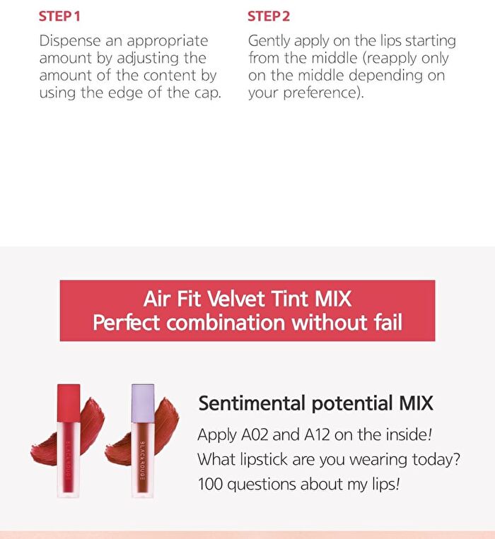 Black Rouge Air Fit Velvet Tint SEASON 2 - 5 Colors - #A09 Sweet Cinnamon