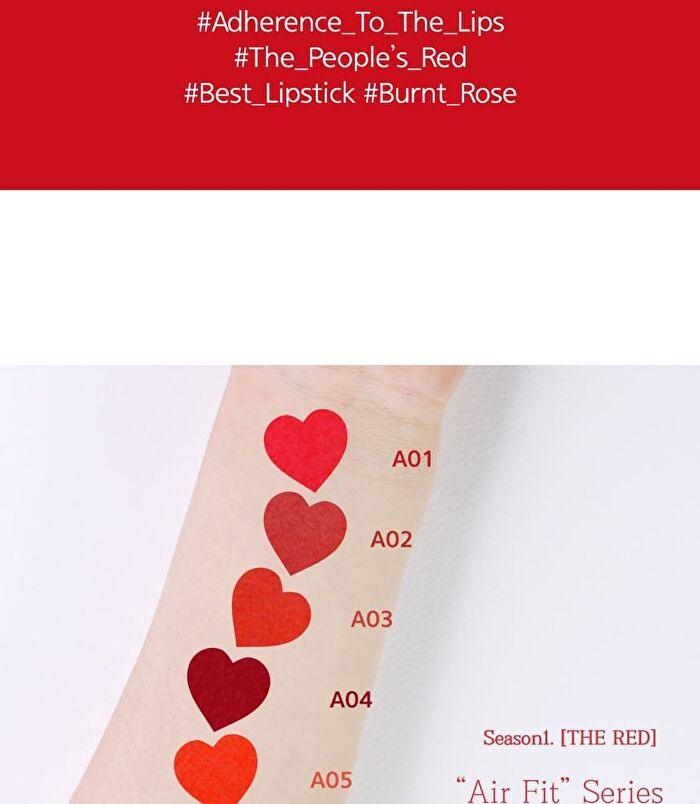 Air Fit Velvet Tint SEASON 1 - 7 Colors - #A03 Soft Red