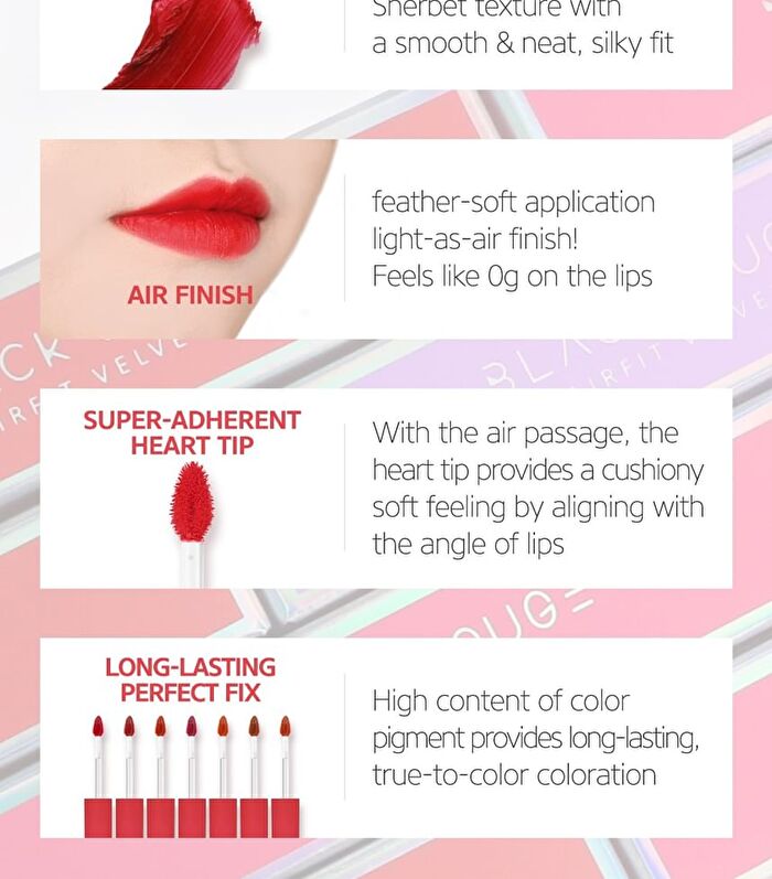 Black Rouge Air Fit Velvet Tint SEASON 1 - 7 Colors - #A04 Raspberry Syrup