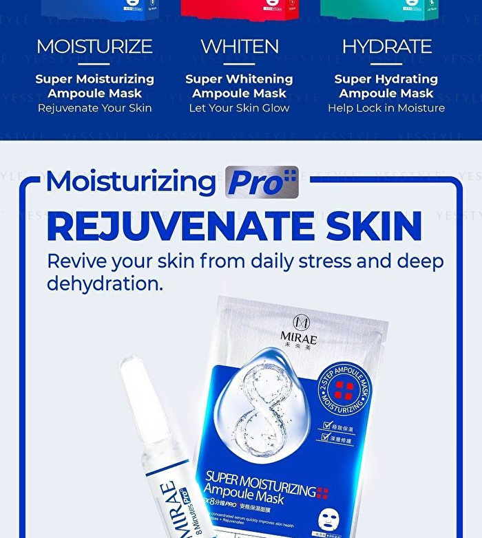 EX 8 Minutes Pro+ Super Ampoule Mask - Moisturizing - 3 pcs