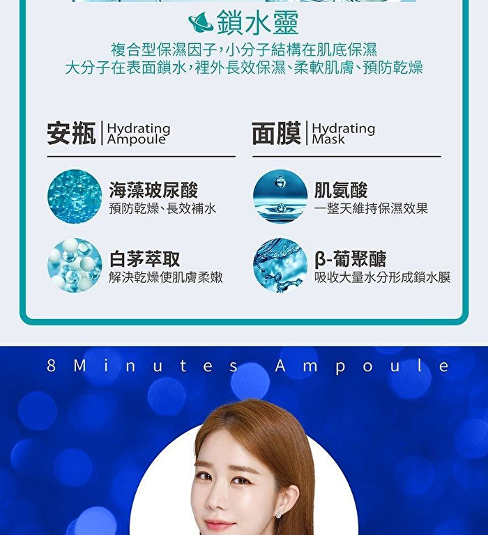 EX 8 Minutes Pro+ Super Ampoule Mask - Moisturizing - 3 pcs