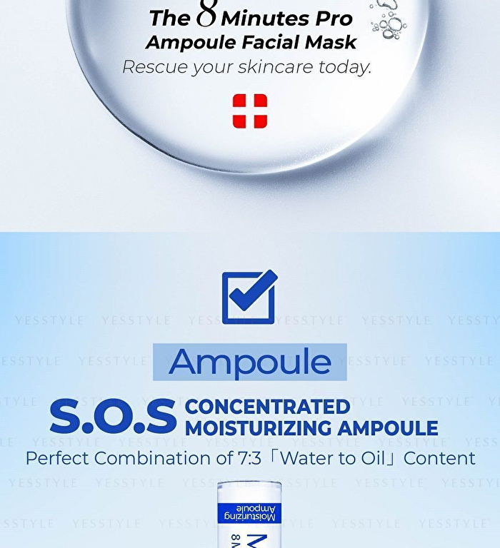 EX 8 Minutes Pro+ Super Ampoule Mask - Moisturizing - 3 pcs