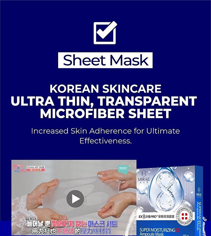 EX 8 Minutes Pro+ Super Ampoule Mask - Moisturizing - 3 pcs