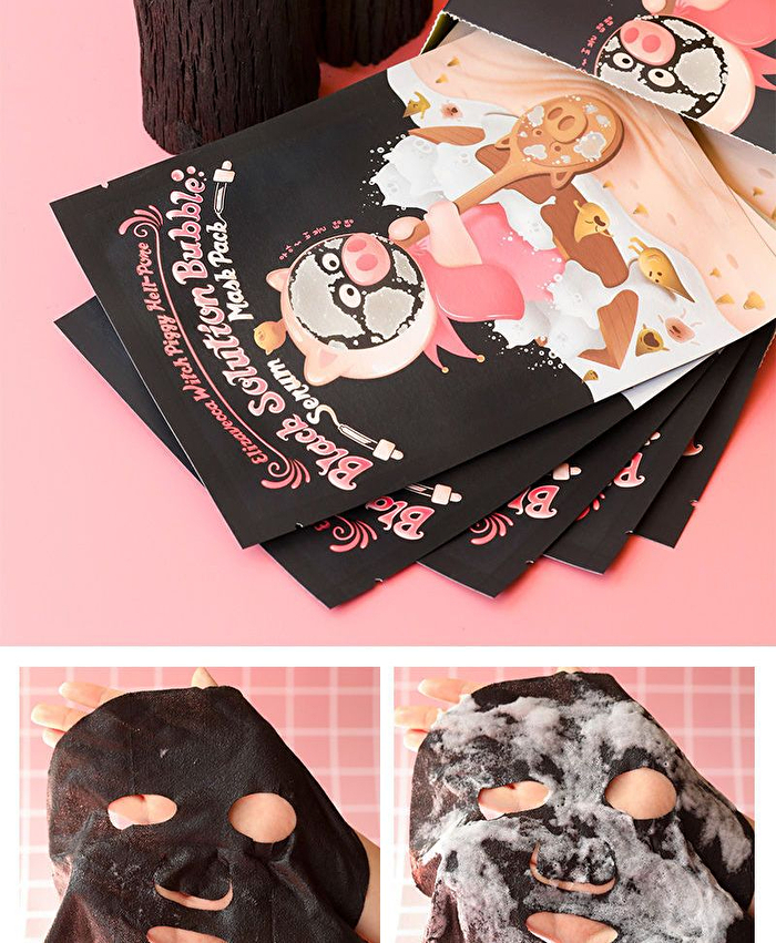Witch Piggy Hell Pore Black Solution Bubble Serum Mask Pack Set - 28g x 5pcs