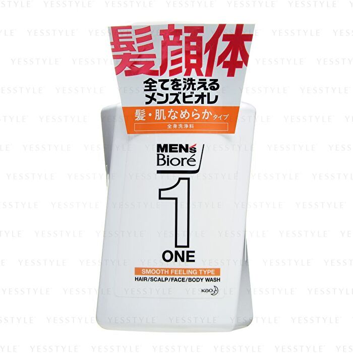 Men\'s Biore One Hair / Scalp / Face / Body Wash - Fresh Fruity Savon - 480ml
