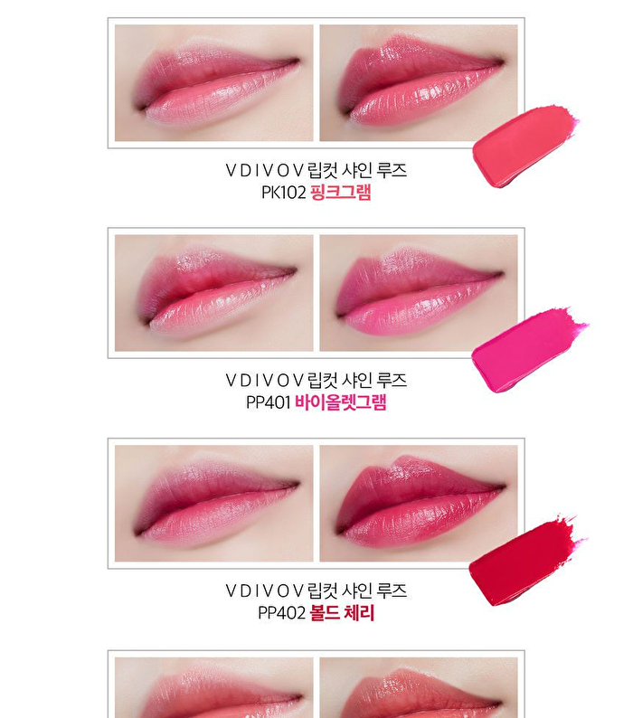 Vdivov Lip Cut Shine Rouge - 10 Colors - RD302 Party Coral