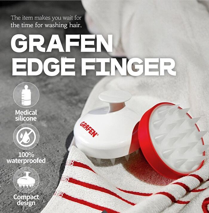 Grafen Edge Finger Shampoo Brush - 2 Colors - Red