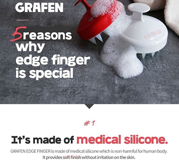 Grafen Edge Finger Shampoo Brush - 2 Colors - Red