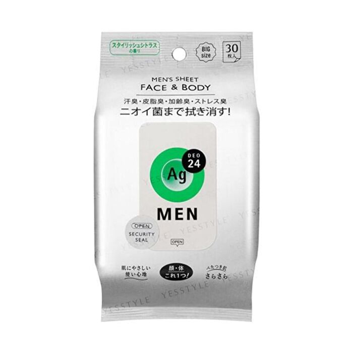 Ag Deo 24 Men Face & Body Sheet - Citrus - 30 pcs
