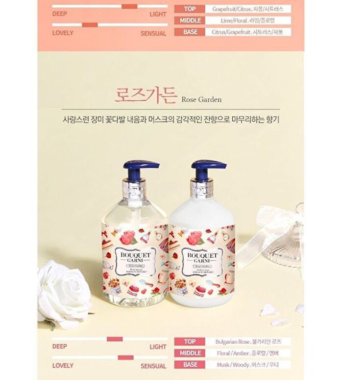 Bouquet Garni Body Lotion - 8 Types - 520ml - Rose Garden