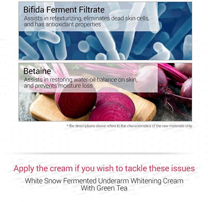 White Snow Fermented Underarm Whitening Cream With Green Tea - 50ml