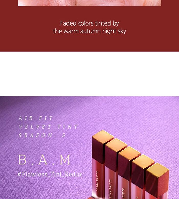 Black Rouge Air Fit Velvet Tint SEASON 5 - 5 Colors - A23 Vintage Sunset