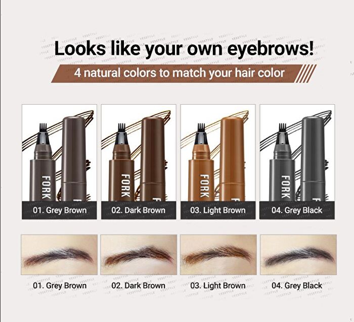 Fork Eyebrow Tint - 4 Colors - #04 Grey Black