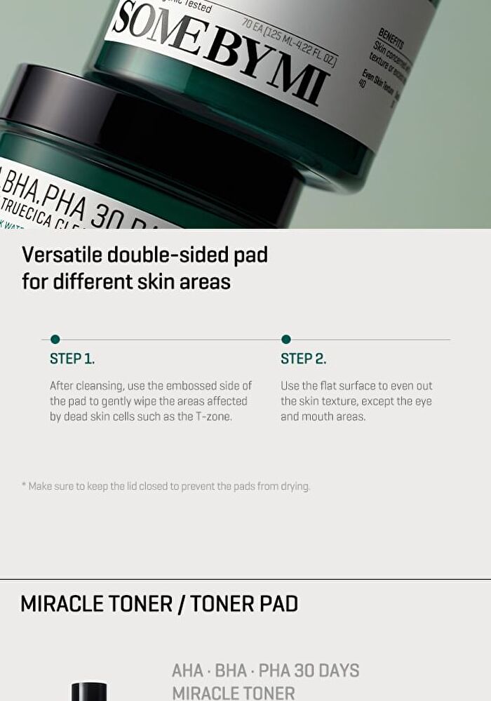 AHA, BHA, PHA 30 Days Miracle Truecica Clear Pad - 70 pcs