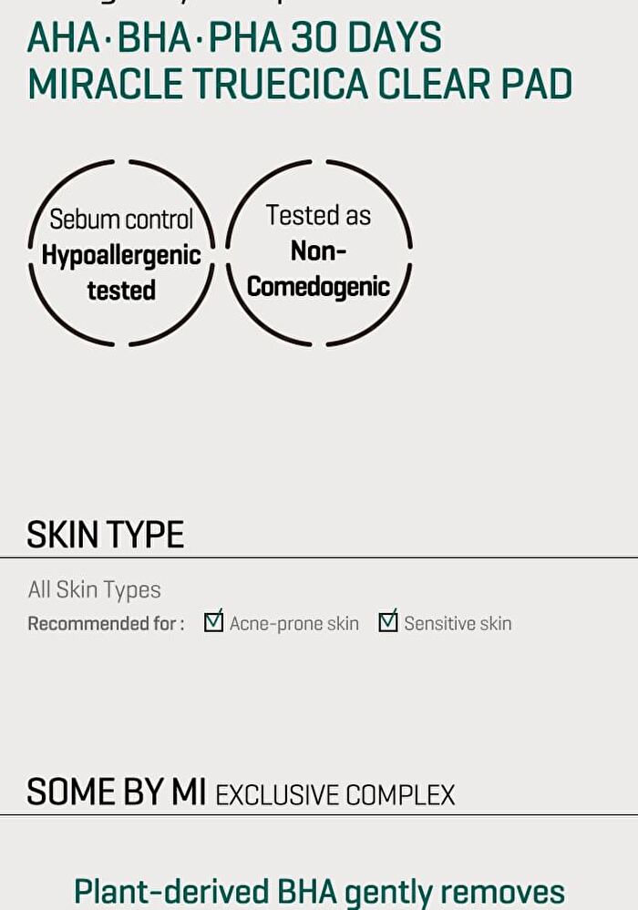AHA, BHA, PHA 30 Days Miracle Truecica Clear Pad - 70 pcs