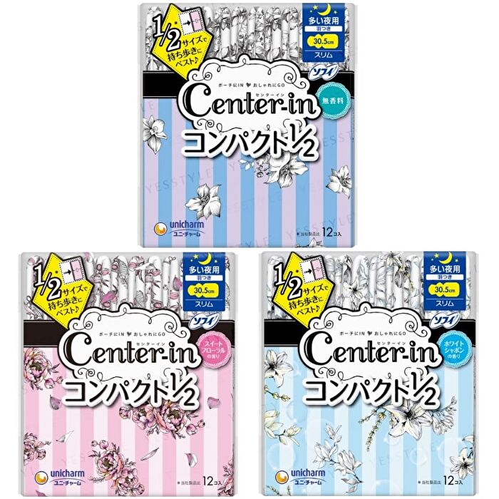 Center-In 1/2 Night Wing Feminine Pads 30.5cm - No Fragrance - 12 pcs