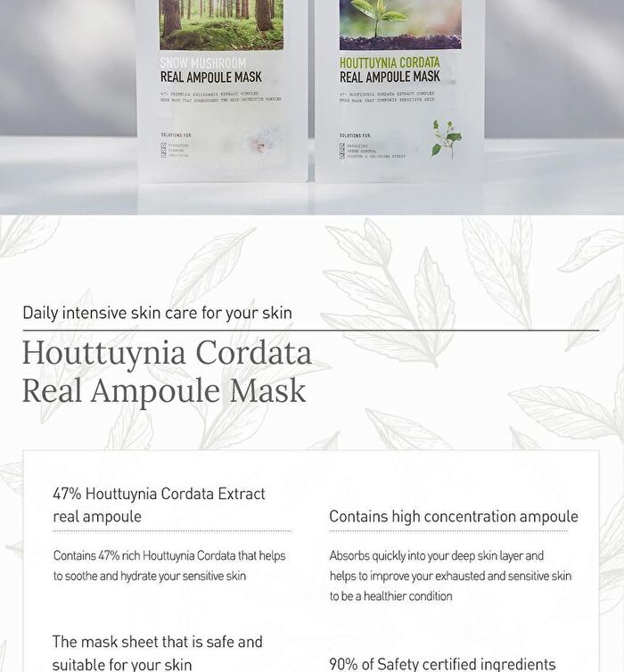 Real Ampoule Mask Set - 2 Types - #02 Snow Mushroom