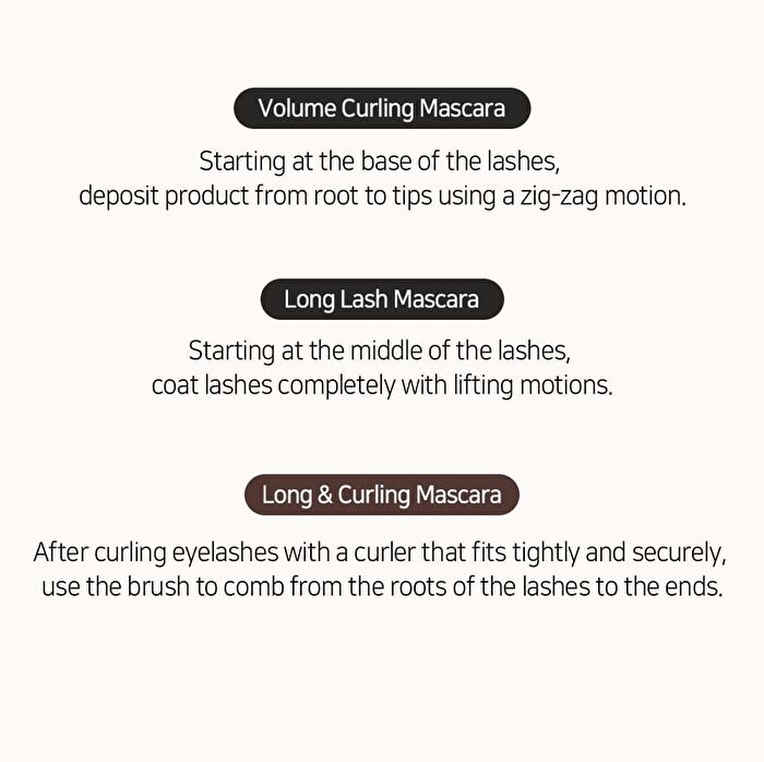 Mascara - 3 Types - Long & Curling