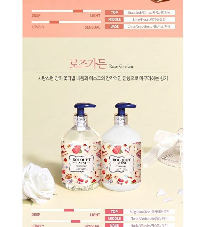Bouquet Garni Body Shower - 8 Types - 520ml - Vanilla Musk