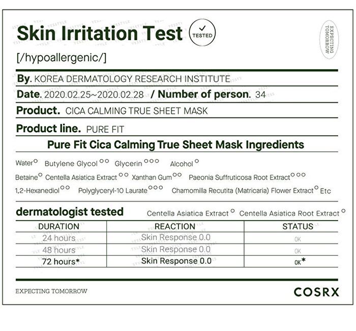 Cosrx Pure Fit Cica Calming True Sheet Mask - 21ml x 1 pc