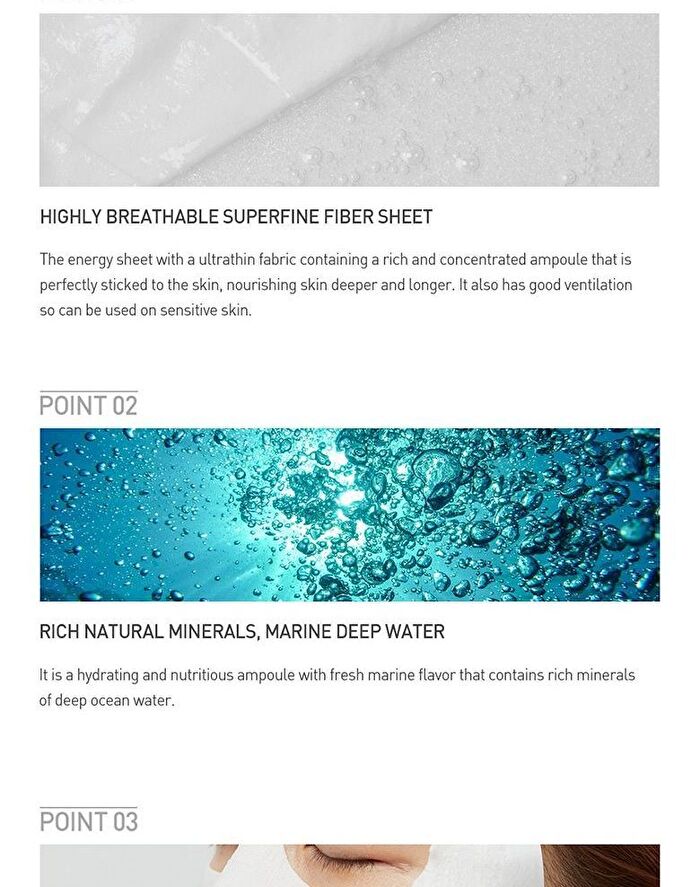 Pure Water Energy Mask Set - 3 Types - #01 Seaweed