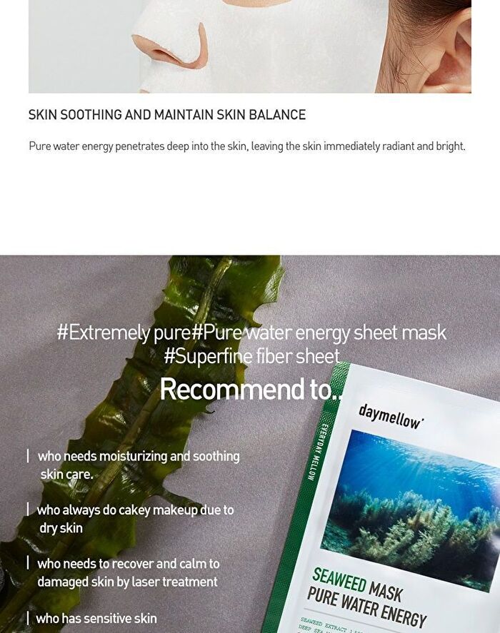 Pure Water Energy Mask Set - 3 Types - #01 Seaweed
