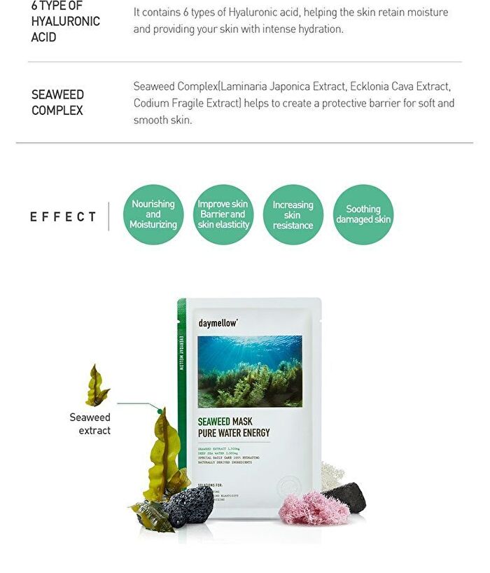 Pure Water Energy Mask Set - 3 Types - #01 Seaweed
