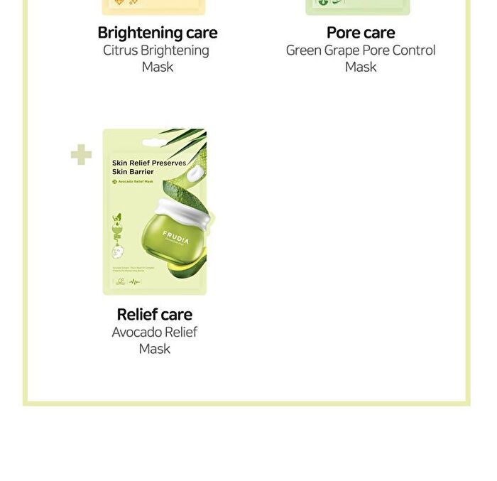 Avocado Relief Mask Set - 20ml x 10 sheets