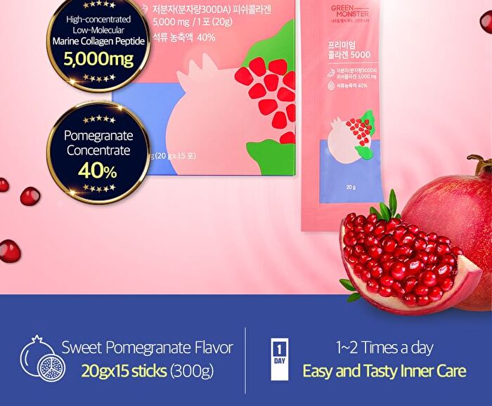 Green Monster Premium Collagen 5000 - 20g x 15 packets