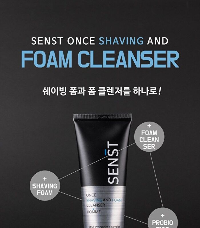 Senst Once Shaving And Foam Cleanser Homme - 120ml