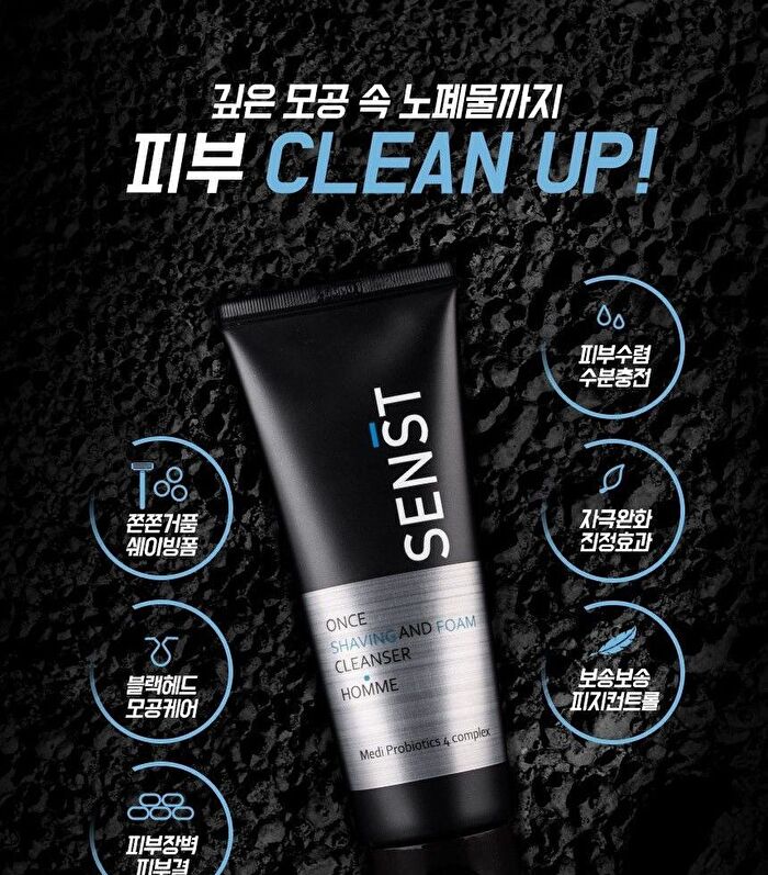Senst Once Shaving And Foam Cleanser Homme - 120ml