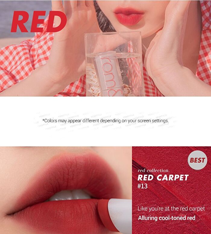 romand Zero Matte Lipstick NEW - 20 Colors - #13 Red Carpet