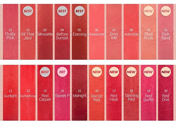 romand Zero Matte Lipstick NEW - 20 Colors - #19 Red Surfer