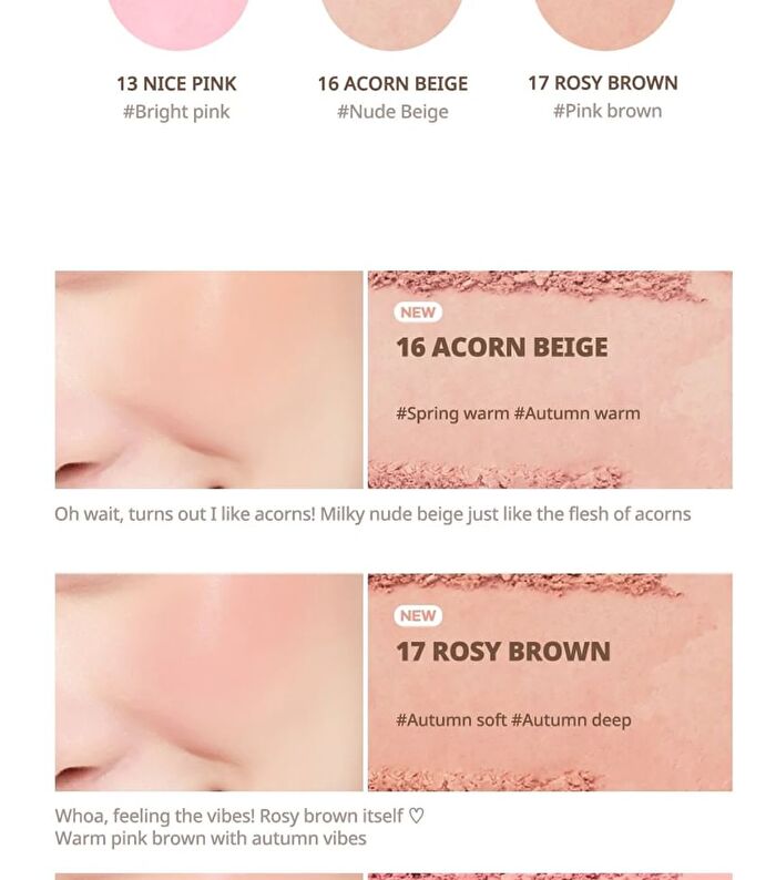 peripera Pure Blushed Sunshine Cheek - 13 Colors - #01 Calm Pink