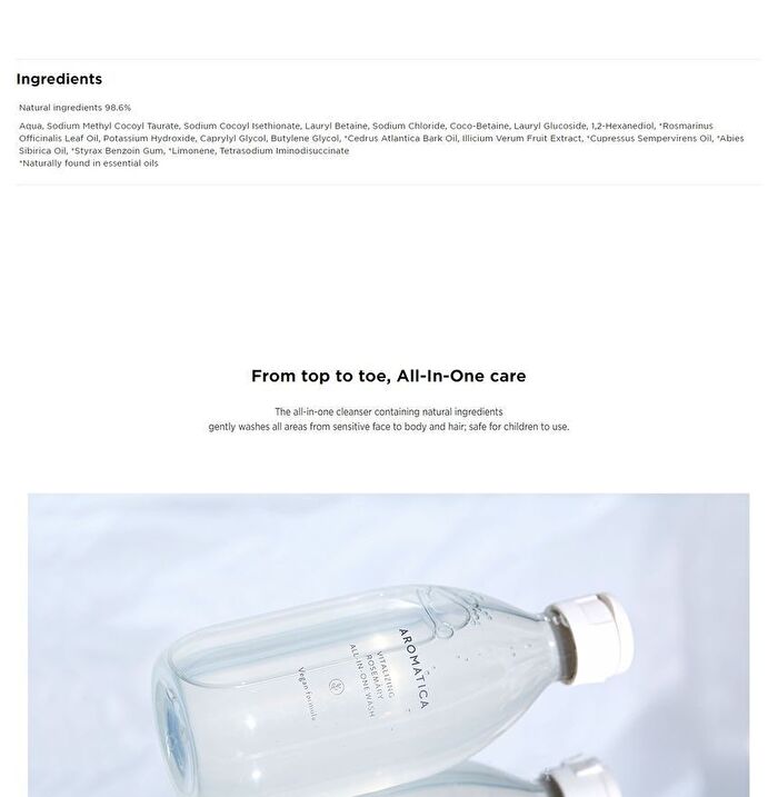 Aromatica Vitalizing Rosemary All In One Wash - 300ml