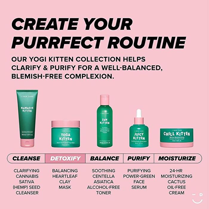 I Dew Care Yoga Kitten Balancing Heartleaf Clay Mask - 75ml
