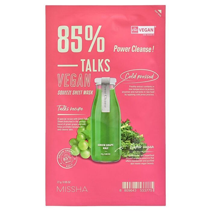 Talks Vegan Squeeze Sheet Mask - 7 Types - Super Energizer