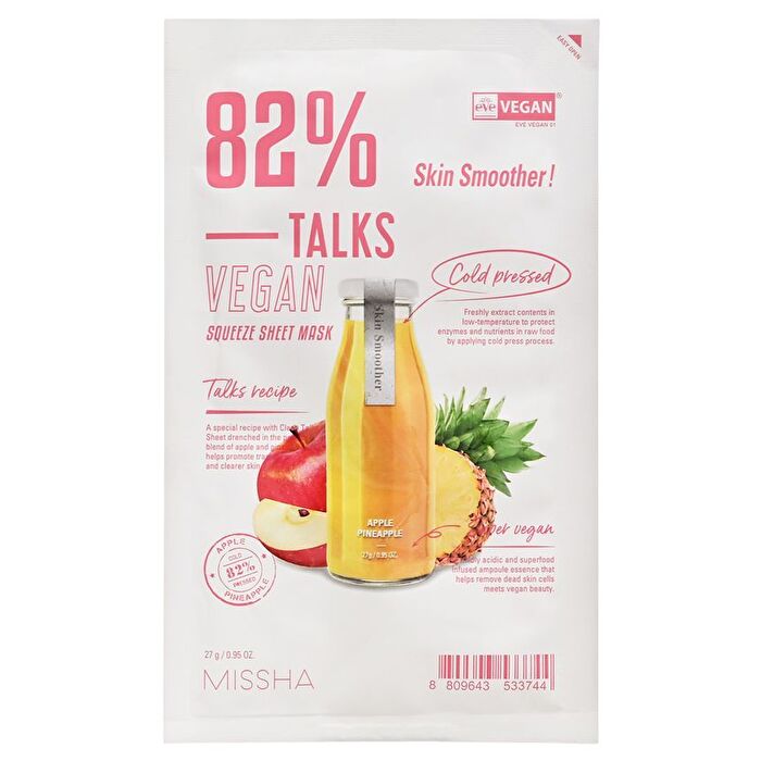 Talks Vegan Squeeze Sheet Mask - 7 Types - Super Energizer