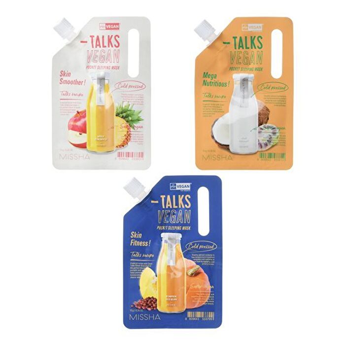 Talks Vegan Squeeze Pocket Sleeping Pack - 3 Types - Skin Smoother
