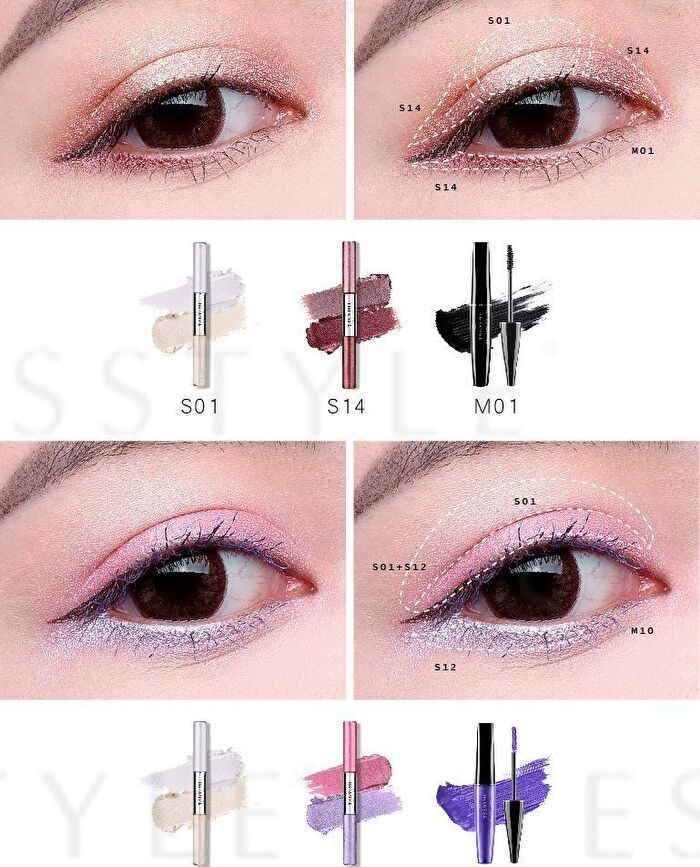Tsuvimi Two Tone High Shine Eyeshadow - S05 Sky Blue / Navy Blue