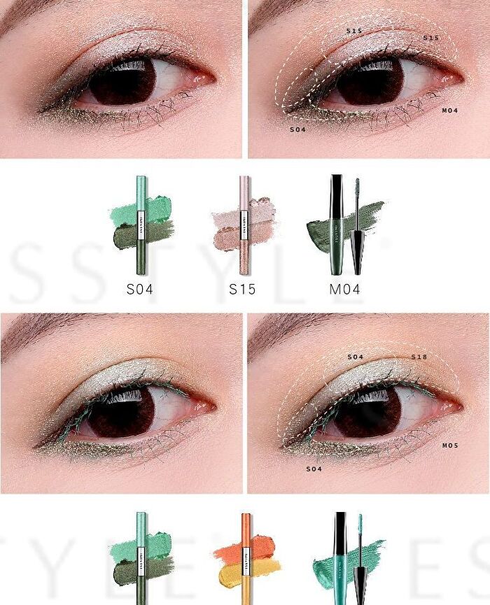 Tsuvimi Two Tone High Shine Eyeshadow - S05 Sky Blue / Navy Blue