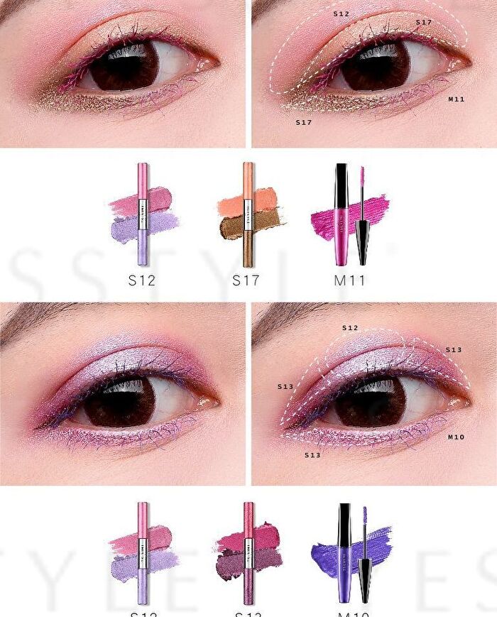 Tsuvimi Two Tone High Shine Eyeshadow - S05 Sky Blue / Navy Blue