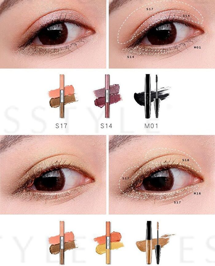 Two Tone High Shine Eyeshadow - S08 Space Gray / Agate Black