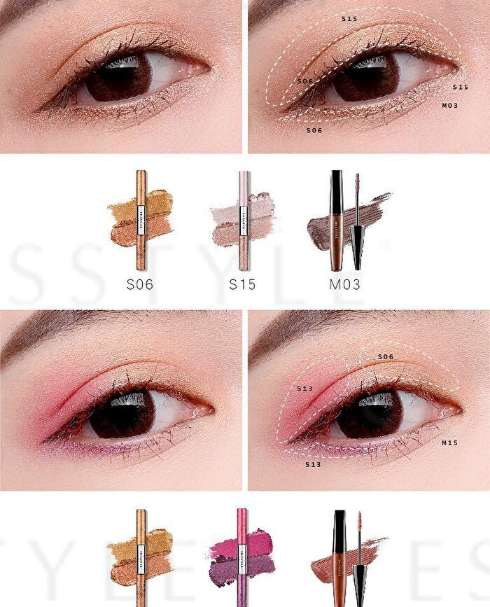 Tsuvimi Two Tone High Shine Eyeshadow - S09 Matcha Cheese / Blossoming Cauliflower
