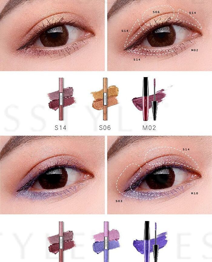 Tsuvimi Two Tone High Shine Eyeshadow - S12 Ballet Shoes / Rainbow Pony